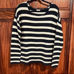 GAP Navy and White Striped Sweater